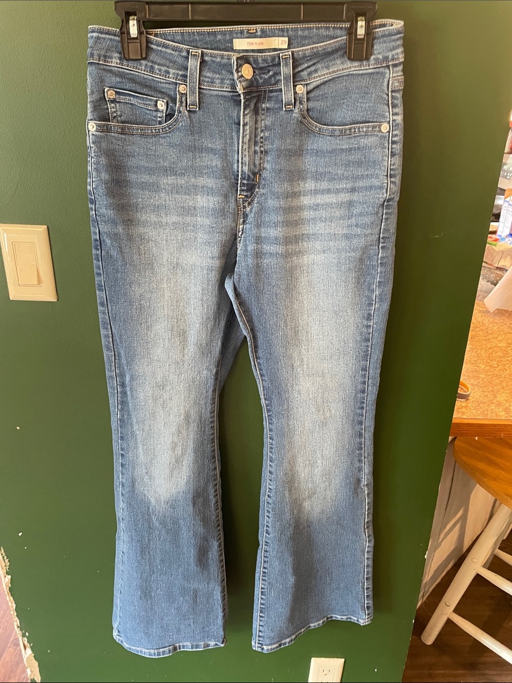 Levis 726 Flare Women’s Mid Wash Blue Bootcut Jeans Size 29x30
